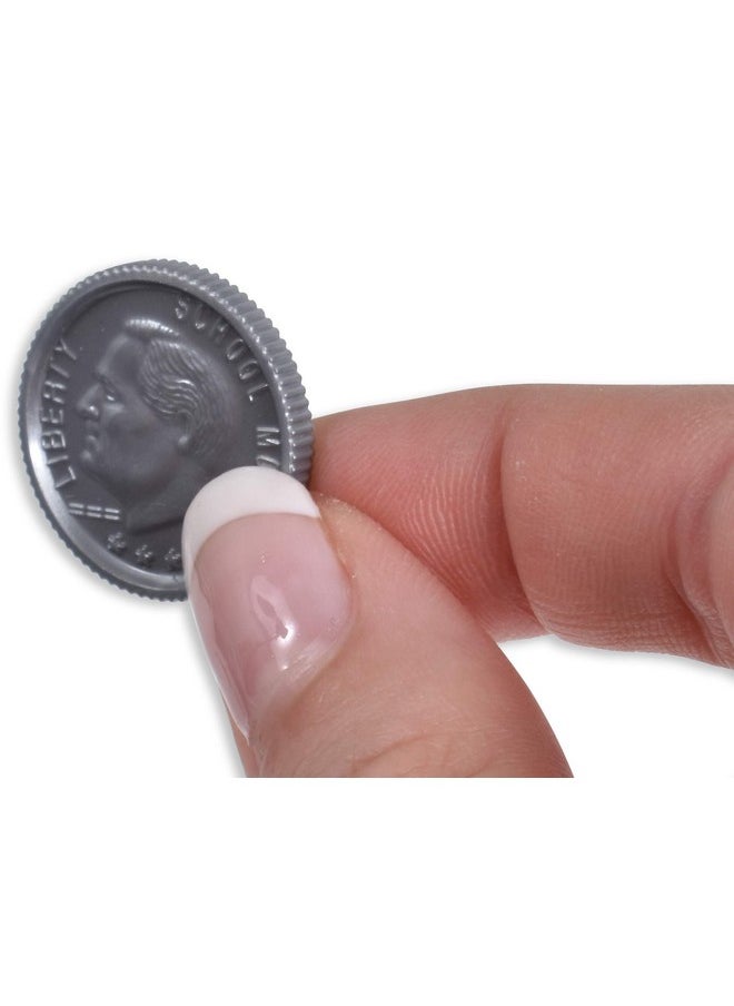 Learning Advantage -7523 Play Dimes - Set Of 100 Plastic Coins - Designed And Sized Like Real Us Currency - Teach Money Math With This Pretend Play Resource  - Image 4