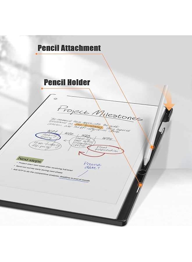 إيروريكس حافظة لجهاز تابلت ريماركابل بيبر برو مقاس 11.8 بوصة، إصدار 2024، حافظة رفيعة وخفيفة الوزن بتصميم تلقائي السكون والاستيقاظ لجهاز ريماركابل بيبر برو الرقمي مع حامل قلم، باللون الأسود - Image 5