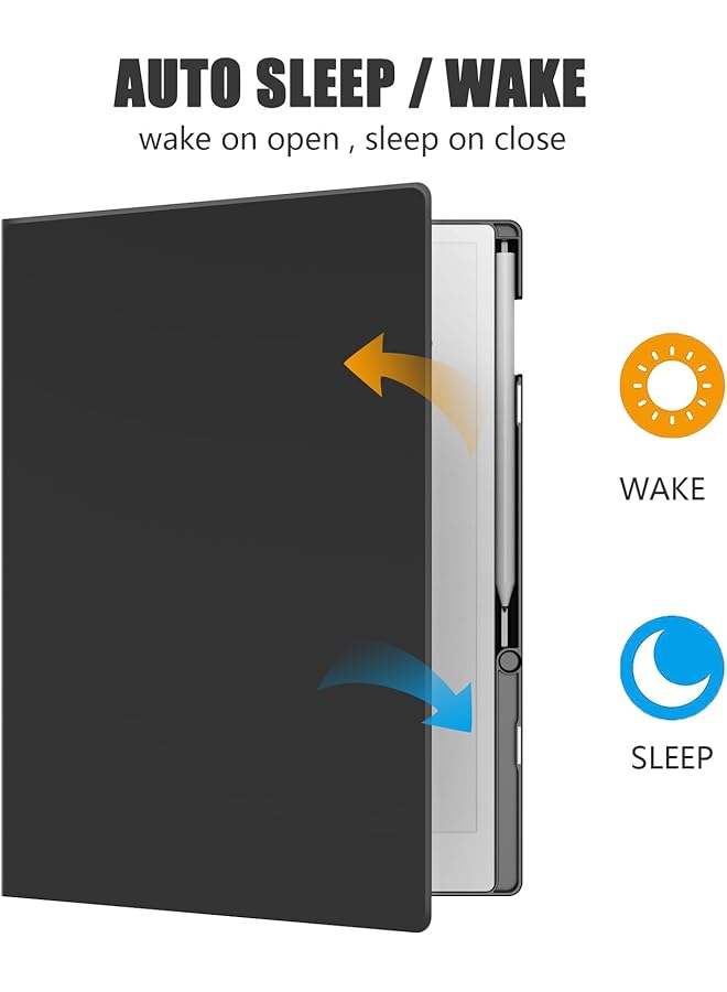 إيروريكس حافظة لجهاز تابلت ريماركابل بيبر برو مقاس 11.8 بوصة، إصدار 2024، حافظة رفيعة وخفيفة الوزن بتصميم تلقائي السكون والاستيقاظ لجهاز ريماركابل بيبر برو الرقمي مع حامل قلم، باللون الأسود - Image 2