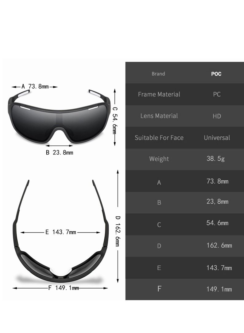 POC 4 Lens Cycling Sunglasses Outdoor Eyewear Men Women Cycling Glasses - Image 2