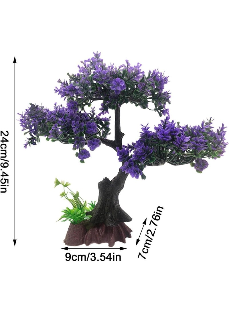 Soofam Fish Tank Plants - Artificial Fish Tank Decorations | Plant Waterscape, Blossom Tree & Grass Aquarium Decor Set, Hides Accessories for Decor - Image 4