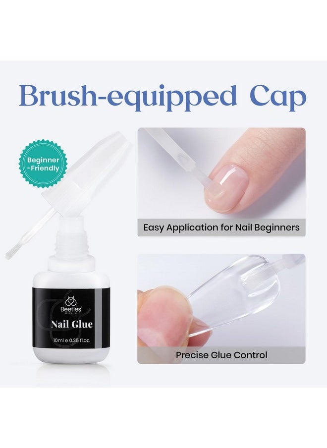 beetles Gel Polish - Beetles Nail Glue No Uv Light Needed Nail Bond Brush in Nail Glue for Press On Nails Fake Nails Super Strong Nail Glue for Nail Tips Long Lasting Acrylic Nails Gel Glue Valentines Gift for Women 10ML - Image 1