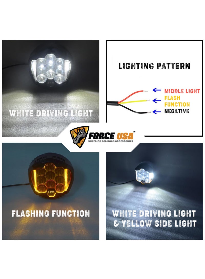 FORCE USA مصباح تخييم دائري LED - مصباح مدمج، متين، ومتعدد الاستخدامات للتخييم، القيادة على الطرق الوعرة، إصلاح المركبات، والطوارئ مع أداء طويل الأمد - Image 2