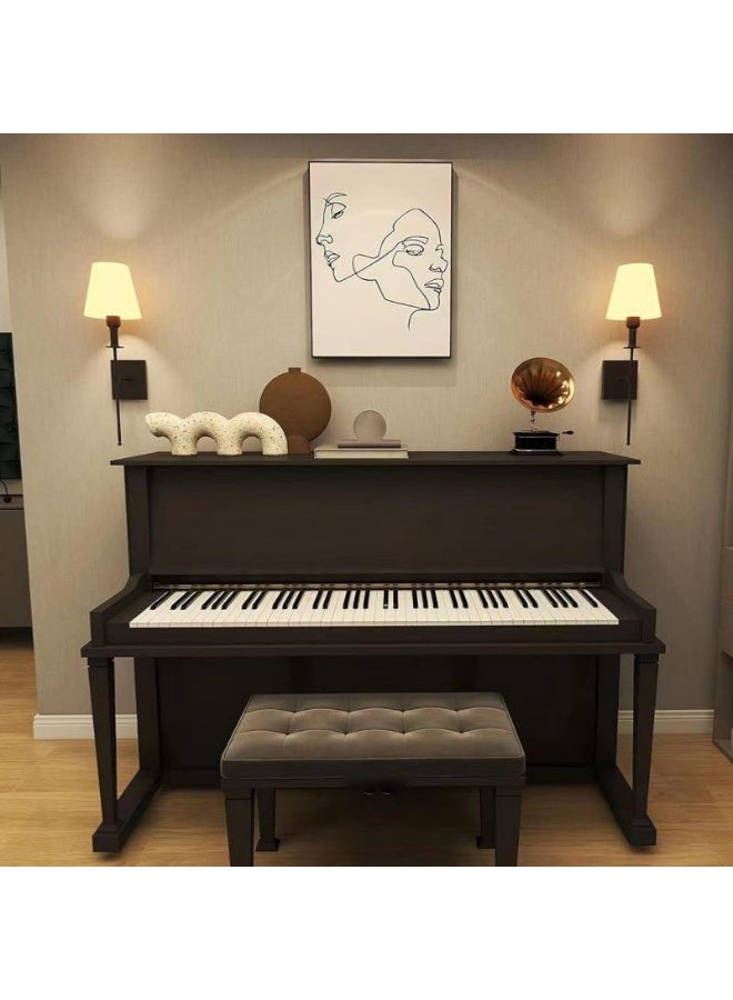 2 Pcs Slim Wall Sconces with Fabric Shade Industrial Wall Lighting Lamps Fixtures Wall Mounted Sconce for Mirror Hallway Kitchen Bedroom Living Room Bathroom，Black - Image 4