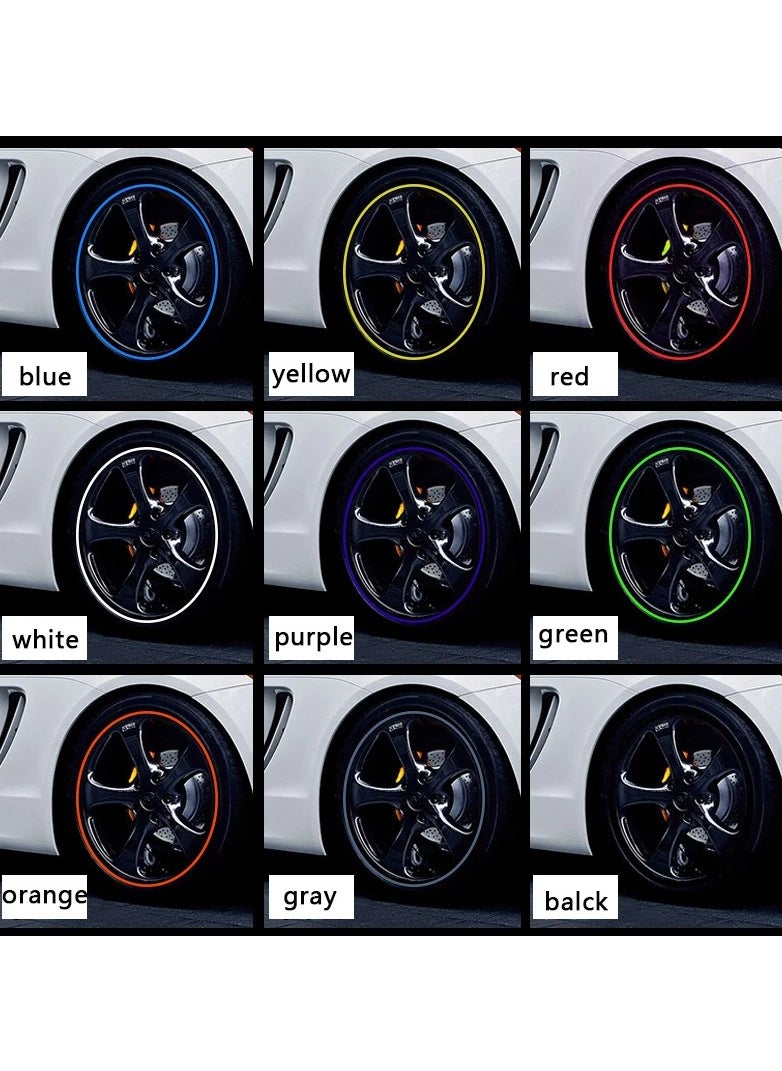 Car Wheel Rim Protector for Motorcycles Scooters Car Tire Edge Decoration Tape Car Tire Edge Protector Scratch Protector Bumper Protector for All Models and Sizes (Blue)