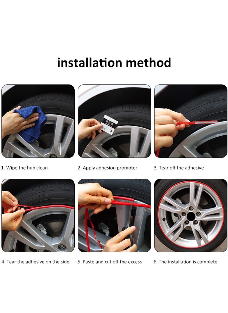 Car Wheel Rim Protector for Motorcycles Scooters Car Tire Edge Decoration Tape Car Tire Edge Protector Scratch Protector Bumper Protector for All Models and Sizes (Blue)