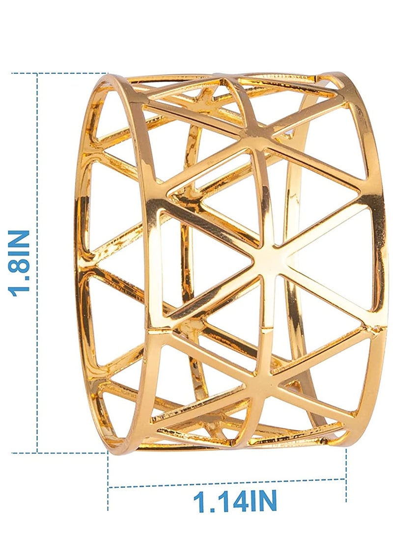 مجموعة من 12 حاملات المناديل الذهبية لتزيين طاولة العشاء وأعياد الميلاد والحفلات والمناسبات الزفاف - Image 5