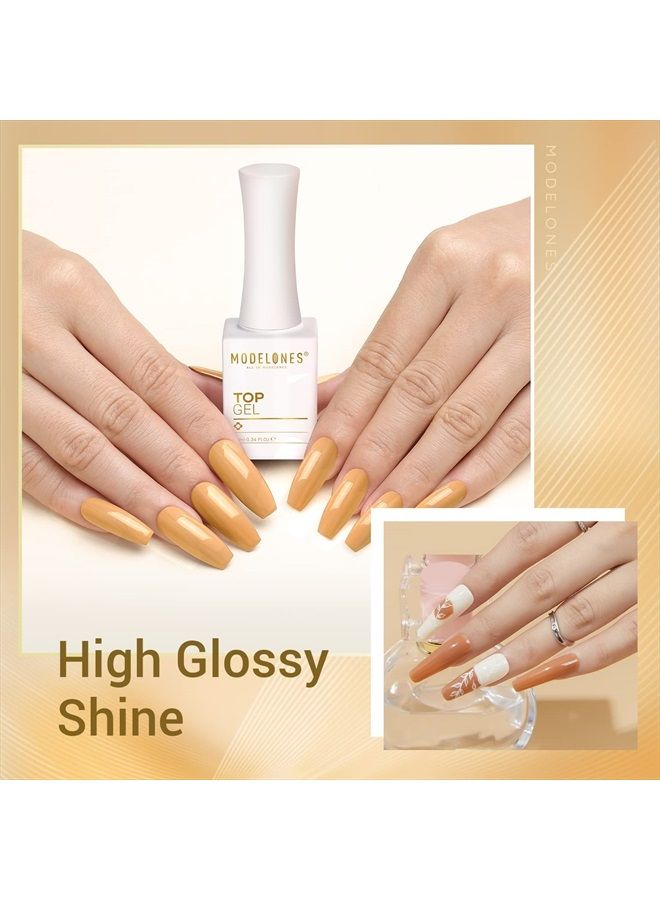 modelones Matte Gel Top Coat, 3 Pcs No Wipe Gel Top and Base Coat,Velvet Matte Glossy Shine Clear Effect Soak Off Nail Lamp Long Lasting Gel Polish Gel Top Base Coat for Home Salon Use, 10ml - Image 3