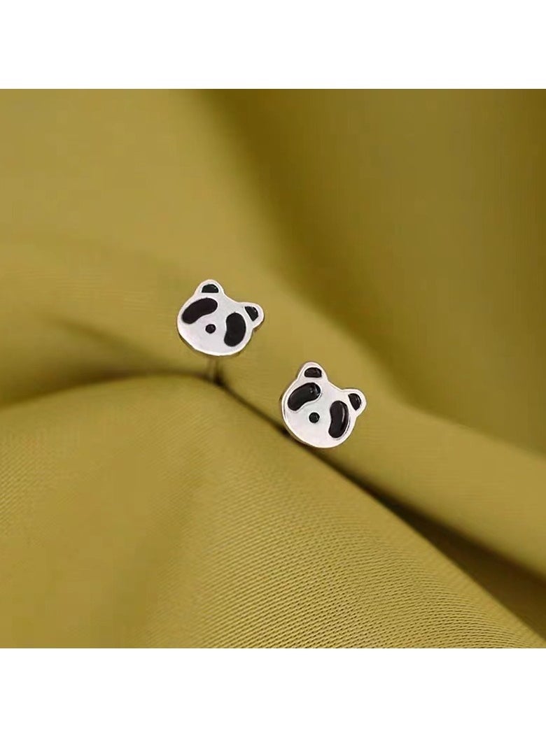 xozgdovg Red Panda stud girl cute little all-matching earrings  - Image 2