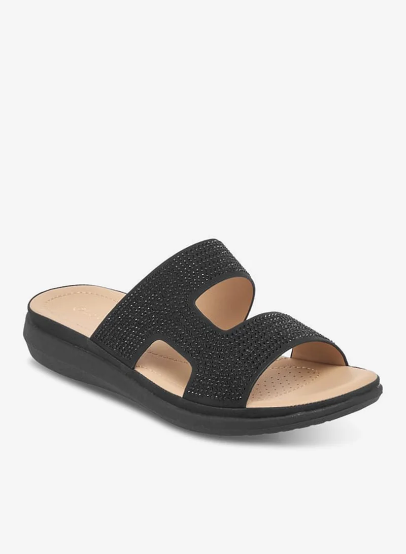 لو كونفورت صنادل نسائية مزينة بأشرطة سهلة الارتداء