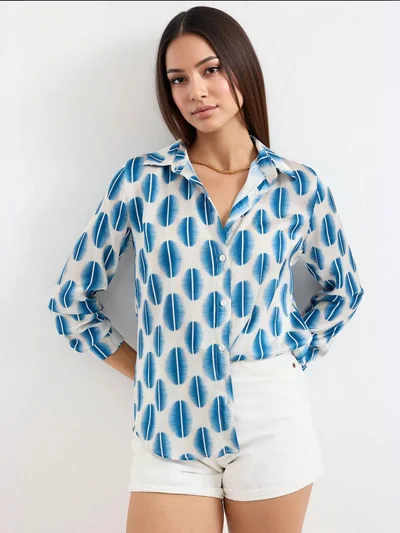 BIG DART BDART Satin Long Sleeve Button Up Shirt