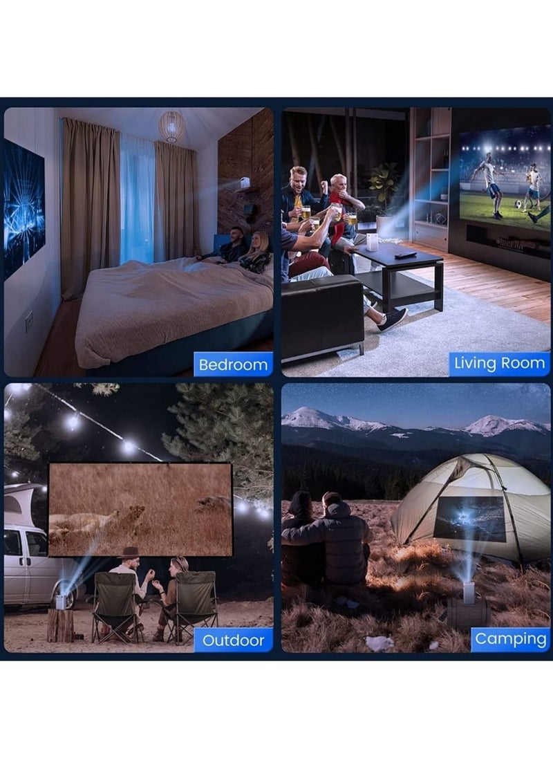 Generic - Mini Portable Projector 3D DLP Projector Built in 7800mAh Battery 200ANSI 1080P HD 4K Support 360 Speaker 120 Picture  4h Video Playtime for Home Outdoor Bluetooth Wifi Projector - Image 1