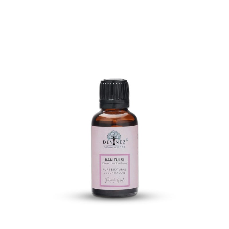 Devinez Ban Tulsi Cold-Pressed Oil, 30ml - 100% Pure Natural, Undiluted for Skin & Hair care, Slows Down Aging, prevents Acne, prevents Hair Loss, Dandruff care & Natural Remedies - Image 1