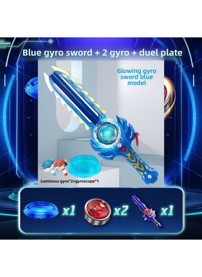 Luminous Sword-Shaped Style Top Toy Children's Alloy Spin Tuo Vs. Boys And Girls Langrisser Launcher Sword God Spin Tuo-Color:[ring Tao Dragon King] + 2 Gyro + Battle Plate-Specifications:[Customers Are Instantly Reduced] Highly Recommended  - Image 1
