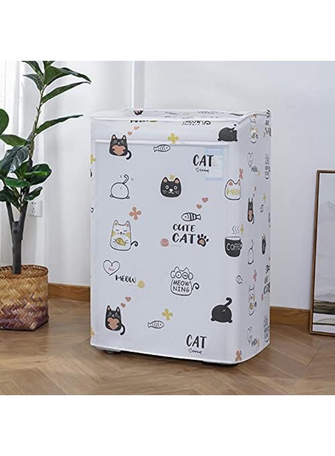 LYNLYN Washing Machine Cover, Waterproof, Dustproof, Sunproof, Durable Fabric with Smooth Zipper and Velcro for Laundry, Kitchen, Home (Style 2) - Image 2