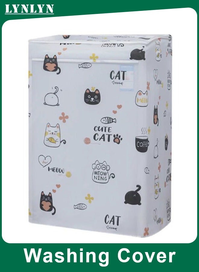 LYNLYN Washing Machine Cover, Waterproof, Dustproof, Sunproof, Durable Fabric with Smooth Zipper and Velcro for Laundry, Kitchen, Home (Style 2) - Image 1