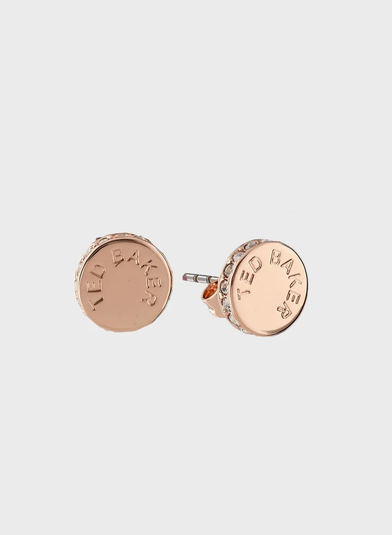 Ted Baker Seesay Sparkle Dot Logo Stud Earrings