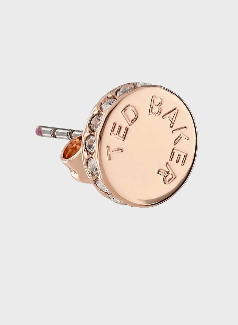 Ted Baker Seesay Sparkle Dot Logo Stud Earrings