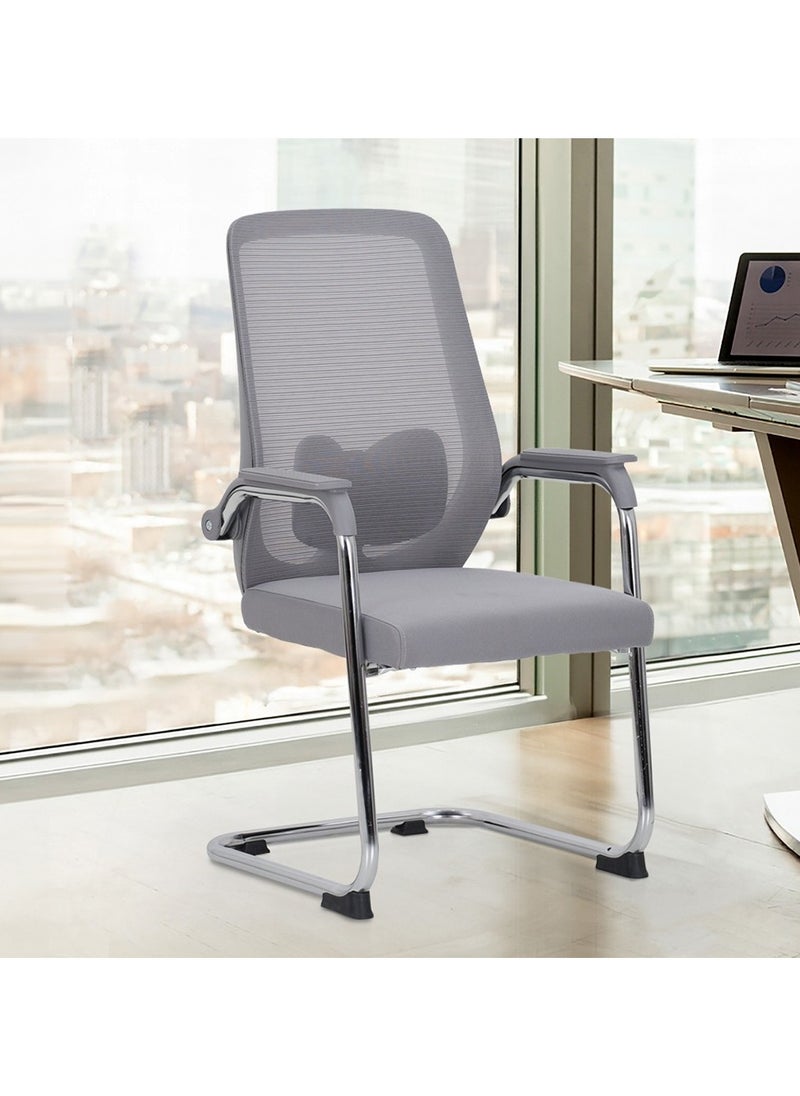 ROYALOAK Royaloak Venice Mesh Visitor Chair | High Grade Nylon Mesh | High Back Support | Comfortable Seating Space | Comfortable Armrest | Chrome Finish Steel Legs  - Image 1