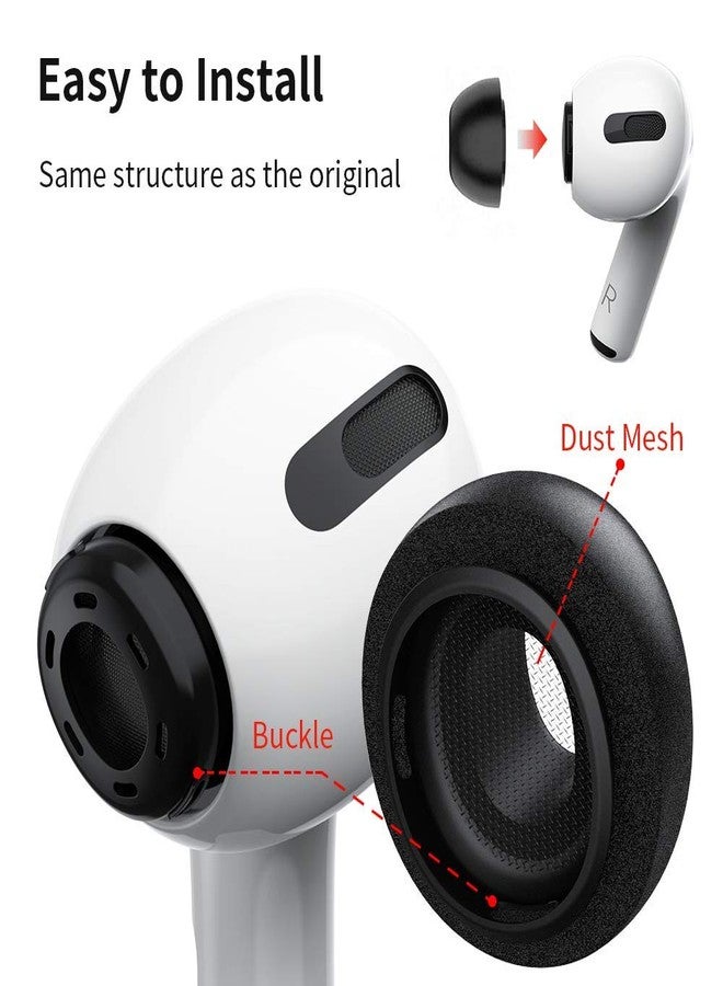 Lanwow Premium Memory Foam Tips for AirPods Pro. No Silicone Eartips Pain. Anti-Slip Eartips. Fit in The Charging Case, 3 Pairs (S/M/L, Black) - Image 2
