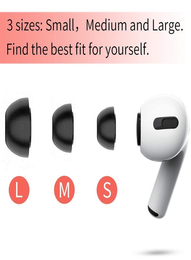 Lanwow Premium Memory Foam Tips for AirPods Pro. No Silicone Eartips Pain. Anti-Slip Eartips. Fit in The Charging Case, 3 Pairs (S/M/L, Black) - Image 3