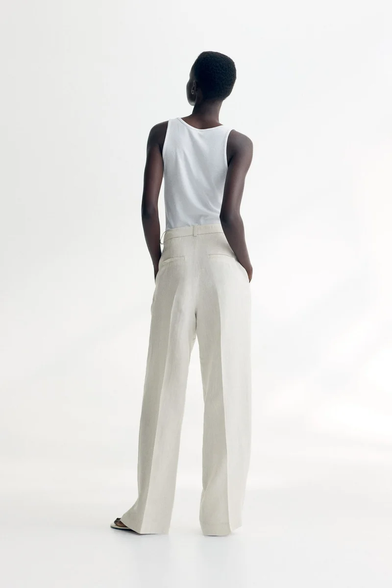 H&M Wide linen-blend trousers