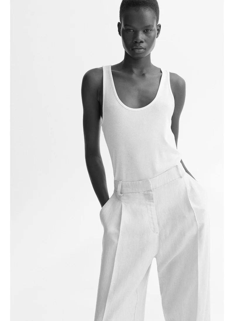 H&M Wide linen-blend trousers