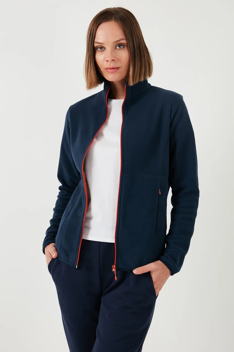 Lela Slim Fit Anti-Pilling Non-Pilling Zippered Polar Fleece Women's Cardigan 5907012