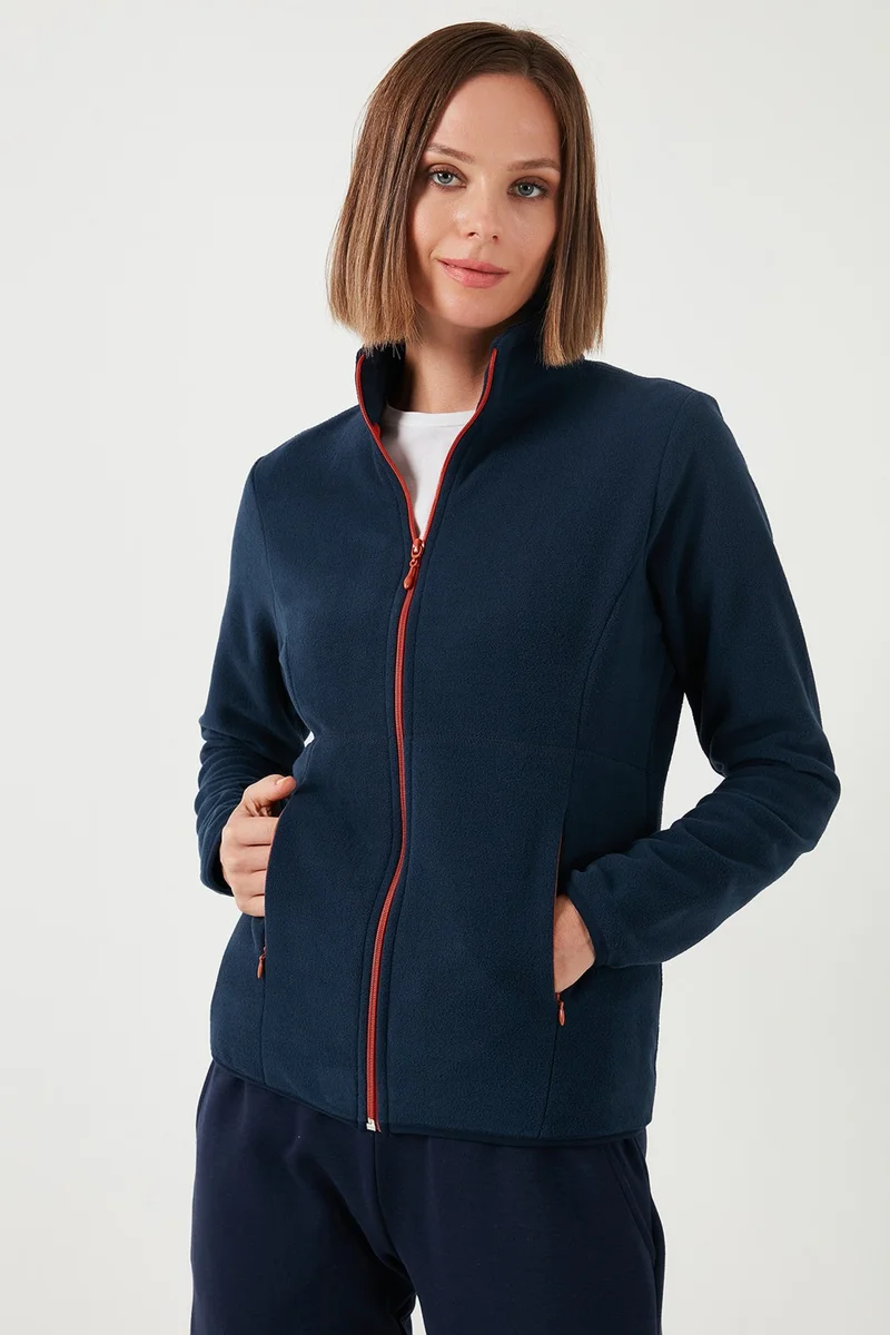 Lela Slim Fit Anti-Pilling Non-Pilling Zippered Polar Fleece Women's Cardigan 5907012