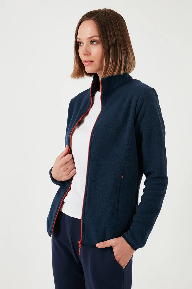 Lela Slim Fit Anti-Pilling Non-Pilling Zippered Polar Fleece Women's Cardigan 5907012