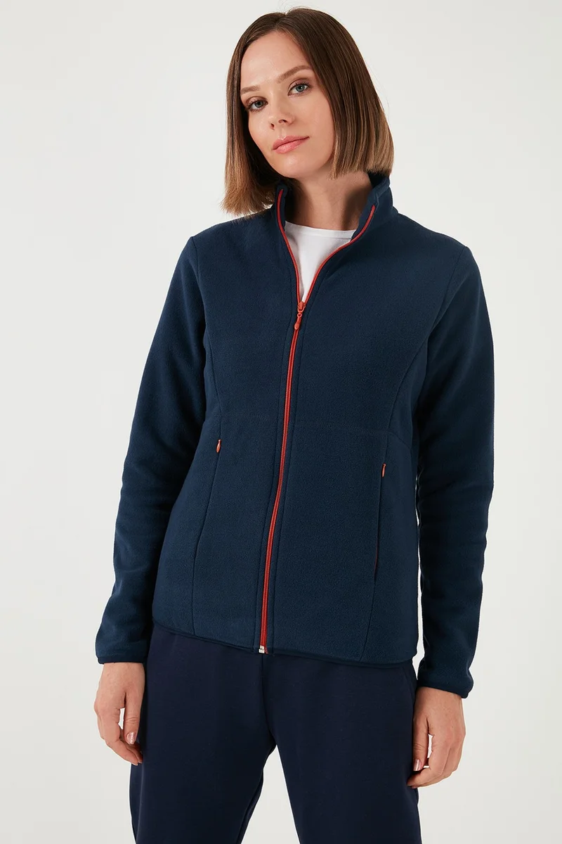 Lela Slim Fit Anti-Pilling Non-Pilling Zippered Polar Fleece Women's Cardigan 5907012