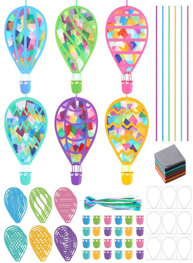 مجموعة ميني إنفلات ٢٤ مجموعة من بالونات الهواء الساخن، أدوات حرفية للعودة إلى المدرسة، زينة معلقة من ورق المناديل، اصنع بنفسك زينة حفلات العودة إلى المدرسة، لوازم أنشطة يدوية - Image 1
