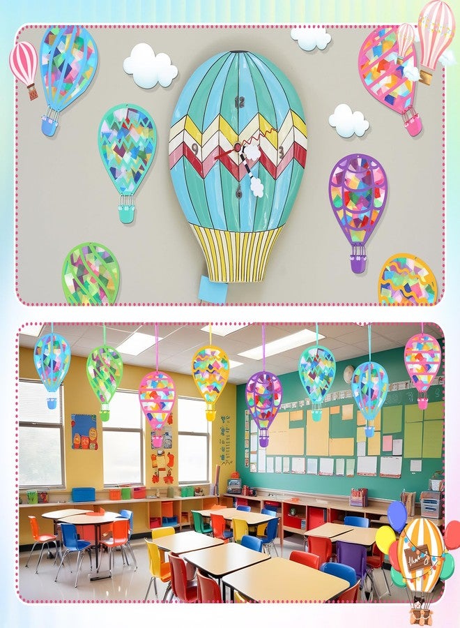 مجموعة ميني إنفلات ٢٤ مجموعة من بالونات الهواء الساخن، أدوات حرفية للعودة إلى المدرسة، زينة معلقة من ورق المناديل، اصنع بنفسك زينة حفلات العودة إلى المدرسة، لوازم أنشطة يدوية - Image 4