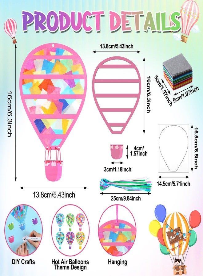 مجموعة ميني إنفلات ٢٤ مجموعة من بالونات الهواء الساخن، أدوات حرفية للعودة إلى المدرسة، زينة معلقة من ورق المناديل، اصنع بنفسك زينة حفلات العودة إلى المدرسة، لوازم أنشطة يدوية - Image 2