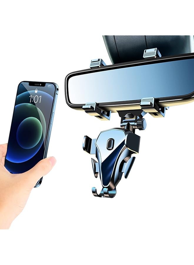 SYOSI Retractable Car Phone Holder Rear View Mirror Accessories, Multifunctional Rear View Mirror Phoneholder, Adjustable Phone Holder,Compatible With All Smart Phones - Image 1
