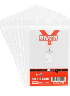 PARTNER 10-Piece ID Card Holder Soft Plastic Transparent 88x127mm Size  - Image 1