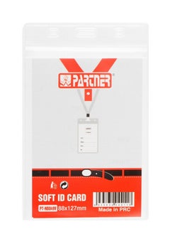 PARTNER 10-Piece ID Card Holder Soft Plastic Transparent 88x127mm Size  - Image 2