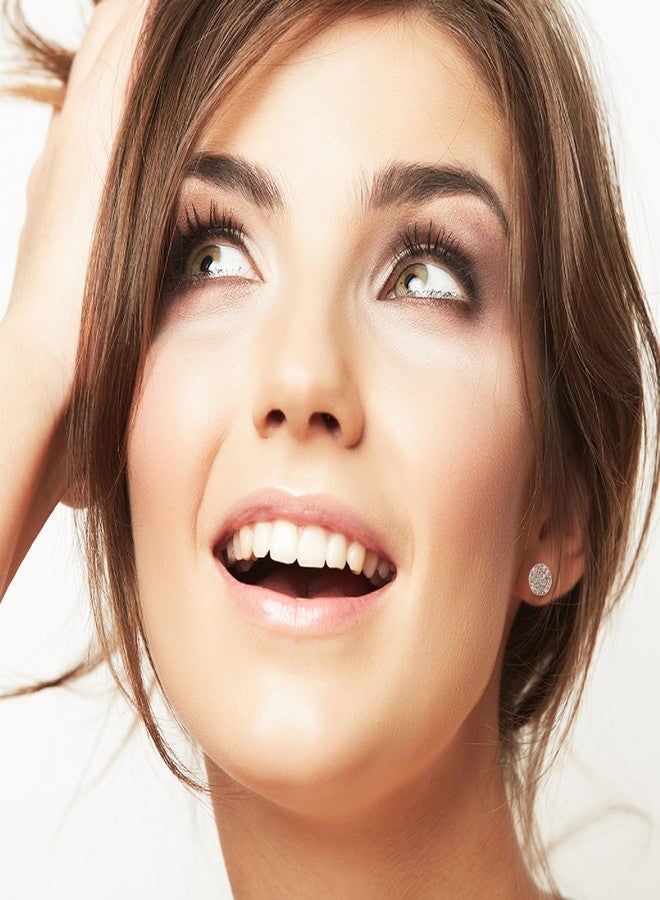 Cate & Chloe Nelly 18k Yellow Gold-Plated Stud Earrings with Round Cut Simulated Diamond Crystals, Hypoallergenic Jewelry for Women, Gift for Her on Christmas, Birthday, Anniversary - Image 5