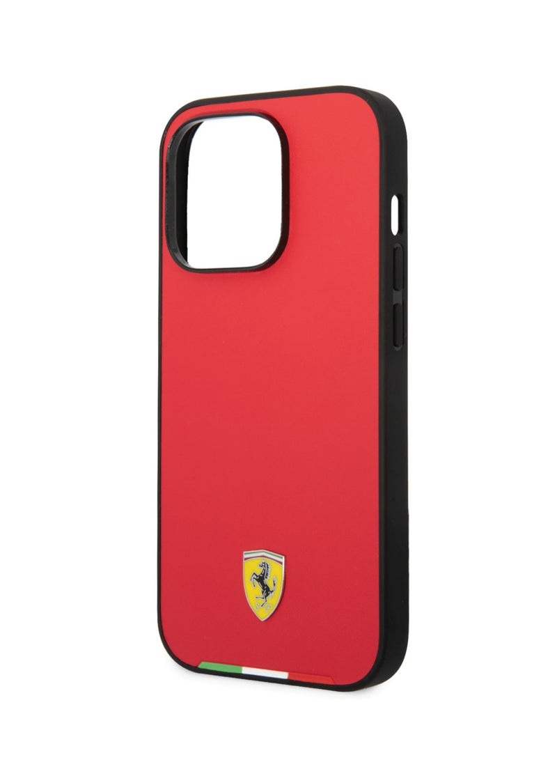 Ferrari Magsafe PU Carbon Italy Flag Line Hard Case For iPhone 14 Pro Max (6.7") - Red - Image 1