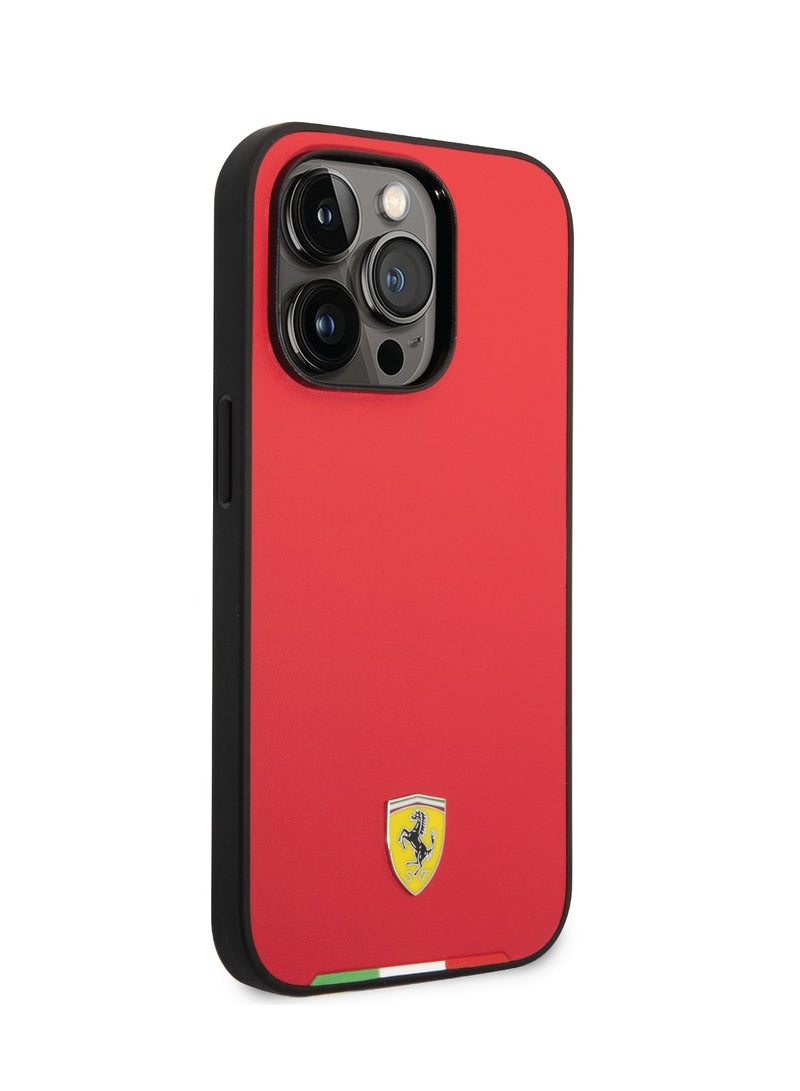 Ferrari Magsafe PU Carbon Italy Flag Line Hard Case For iPhone 14 Pro Max (6.7") - Red - Image 3