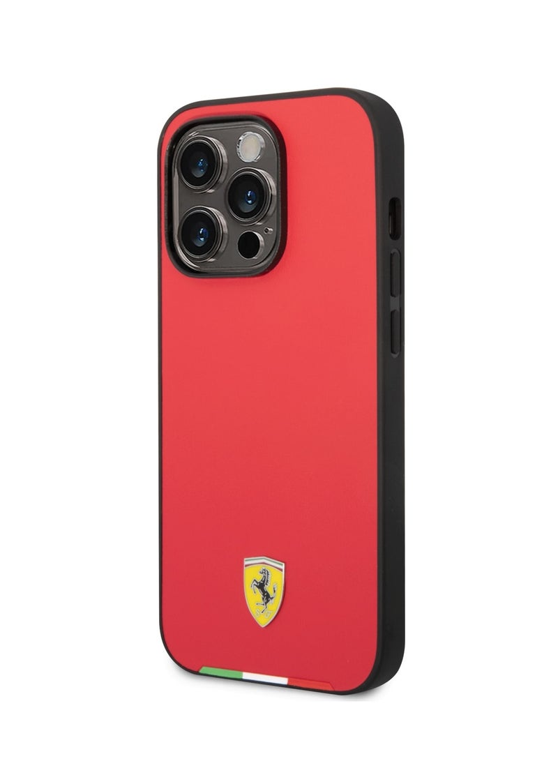 Ferrari Magsafe PU Carbon Italy Flag Line Hard Case For iPhone 14 Pro Max (6.7") - Red - Image 5