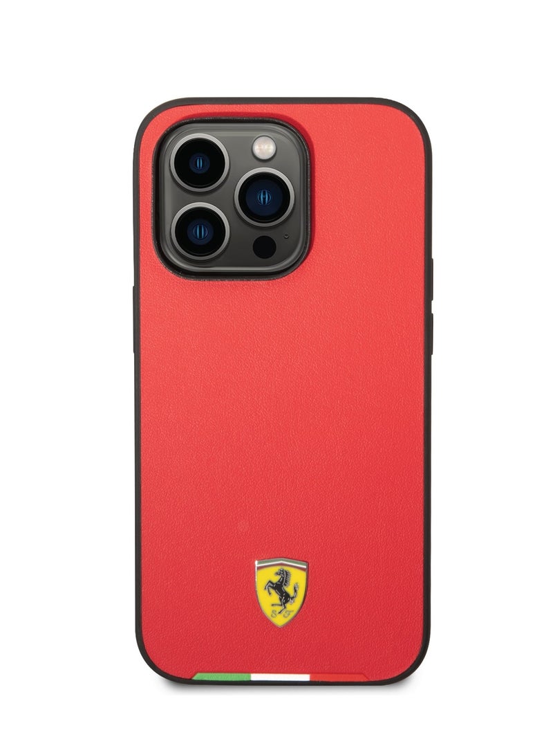 Ferrari Magsafe PU Carbon Italy Flag Line Hard Case For iPhone 14 Pro Max (6.7") - Red - Image 2