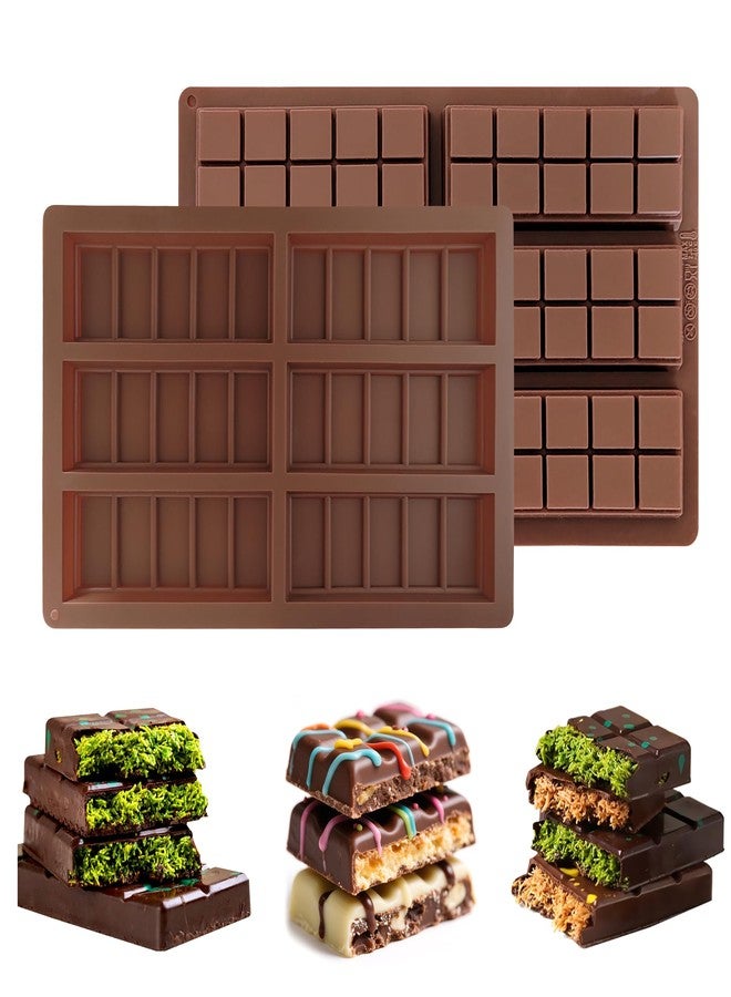 YIFOCUS 2 Pack Silicone Chocolate Bar Molds - Non-Stick Deep Dubai Chocolate Mold for Candy Bars, Pistachio, Homemade Energy,Protein Bars, Homemade Desserts (Reusable, Break Apart Design, Dishwasher Safe) - Image 1