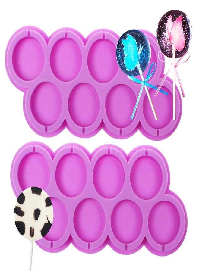 acvcatto Lollipop Molds Silicone, 2 Packs Large Candy Round Molds with 8-Cavity, for Lollipops Gummy Jelly Ice for Birthday Wedding Baby Shower Thanksgiving Party - Image 1