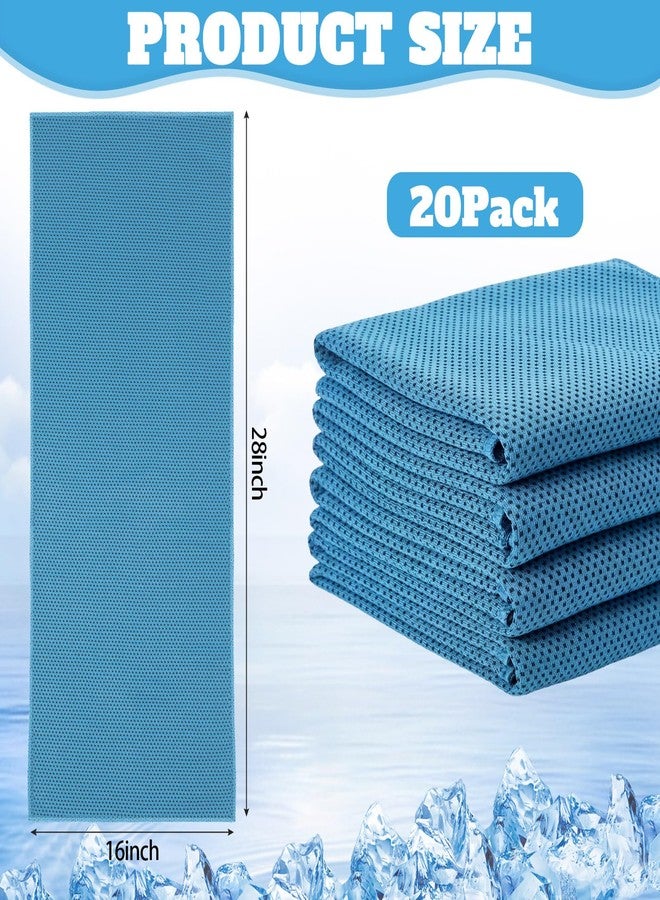 Honoson 20 Pack Cooling Towels Bulk 27 x 16 Inch Ice Breathable Soft Chilly Sweat Rag Cold Towels for Neck and Face for Hot Weather Yoga Gym Sport Running Golf Workout Fitness Camping(Light Blue) - Image 2