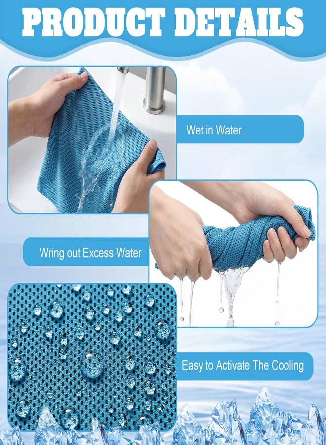 Honoson 20 Pack Cooling Towels Bulk 27 x 16 Inch Ice Breathable Soft Chilly Sweat Rag Cold Towels for Neck and Face for Hot Weather Yoga Gym Sport Running Golf Workout Fitness Camping(Light Blue) - Image 4