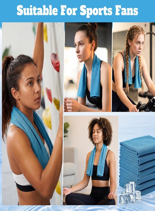 Honoson 20 Pack Cooling Towels Bulk 27 x 16 Inch Ice Breathable Soft Chilly Sweat Rag Cold Towels for Neck and Face for Hot Weather Yoga Gym Sport Running Golf Workout Fitness Camping(Light Blue) - Image 3