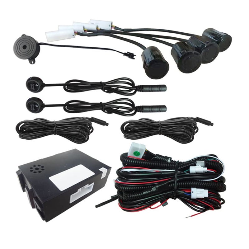 Generic Riloer Blind Spot Car Mirror Sensor System Car Blind Area Detection System Lane Change Reminding for Safe Driving w/ 4 Sensors Black  - Image 1
