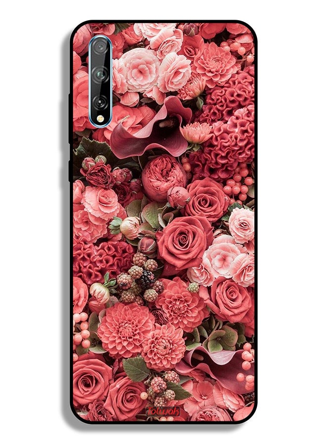Tolwak Huawei P Smart S Protective Case Cover Peach Roses - Image 2