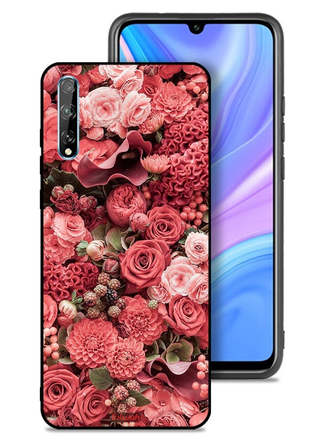 Tolwak Huawei P Smart S Protective Case Cover Peach Roses - Image 1